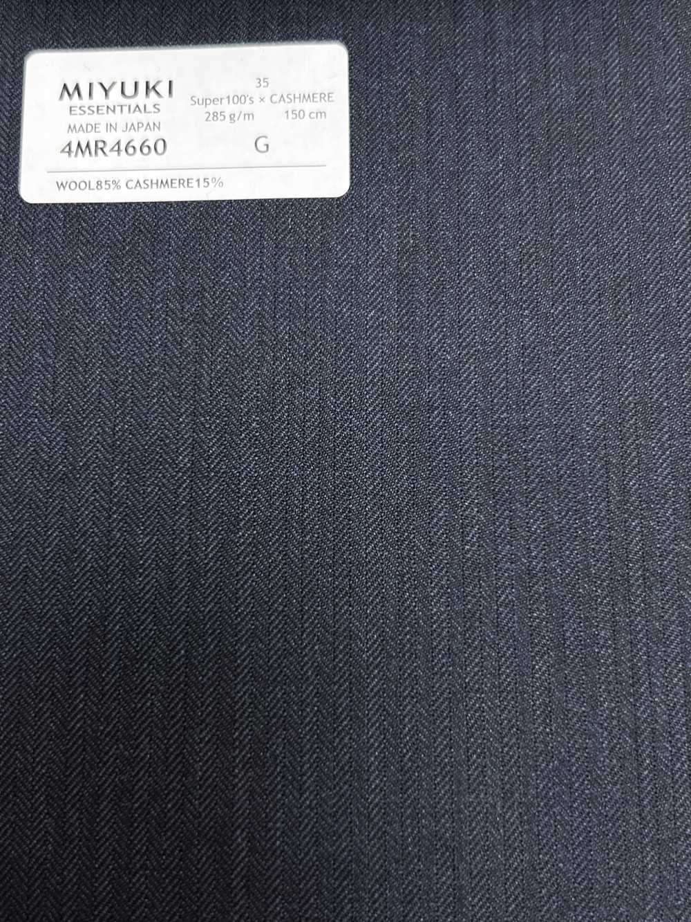 4MR4660 26AW Super100's × CASHIMERE 藏青色 条纹[面料] 美雪毛纺厂