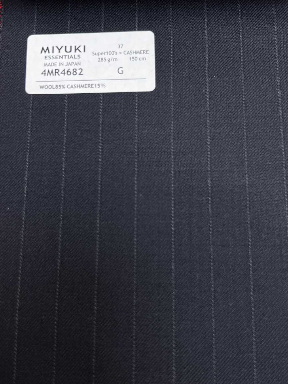 4MR4682 26AW Super100's × CASHIMERE 藏青色 条纹[面料] 美雪毛纺厂