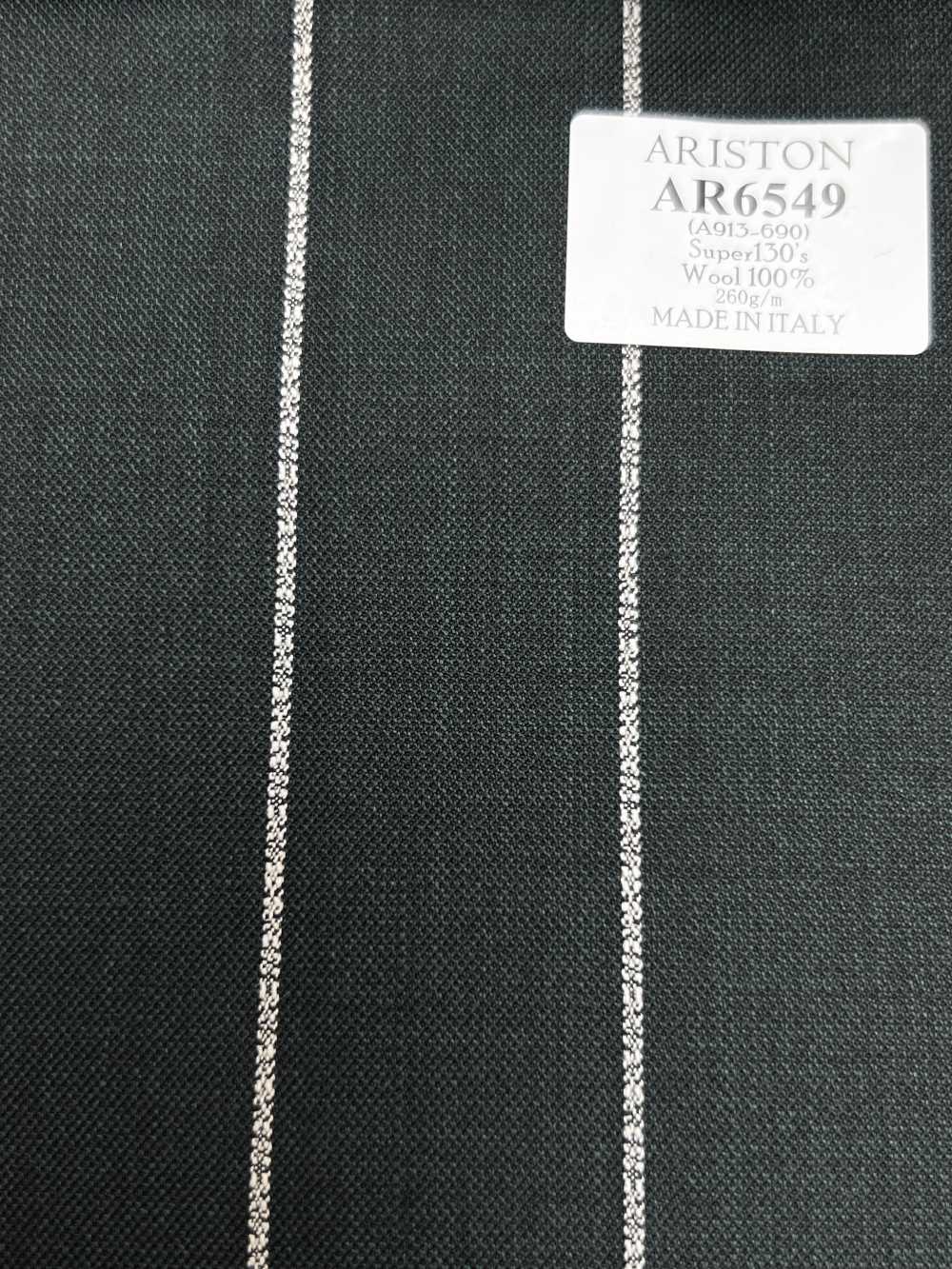 AR6549 ARISTON Super130's 绿色×白色 条纹[面料] 细井商事株式会社