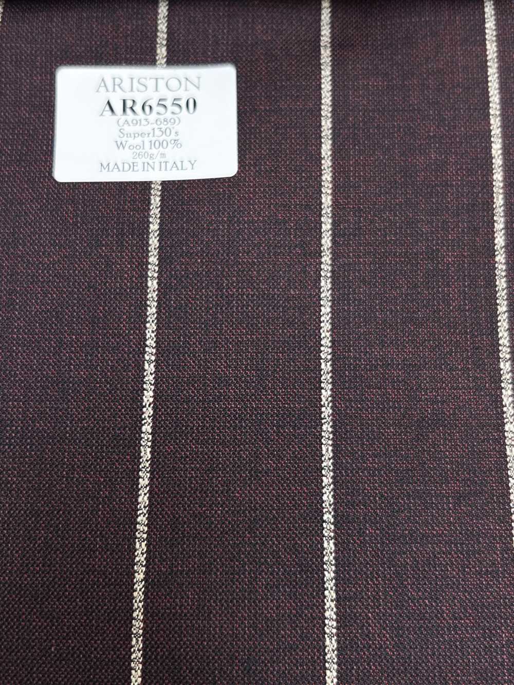 AR6550 ARISTON Super130's 棕色×白色 条纹[面料] 细井商事株式会社