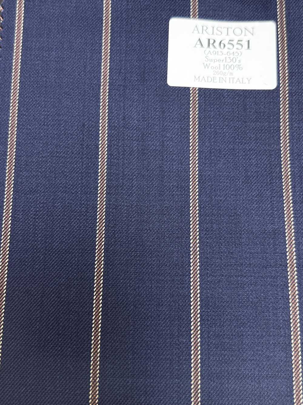 AR6551 ARISTON Super130's 海军蓝×棕色 条纹[面料] 细井商事株式会社