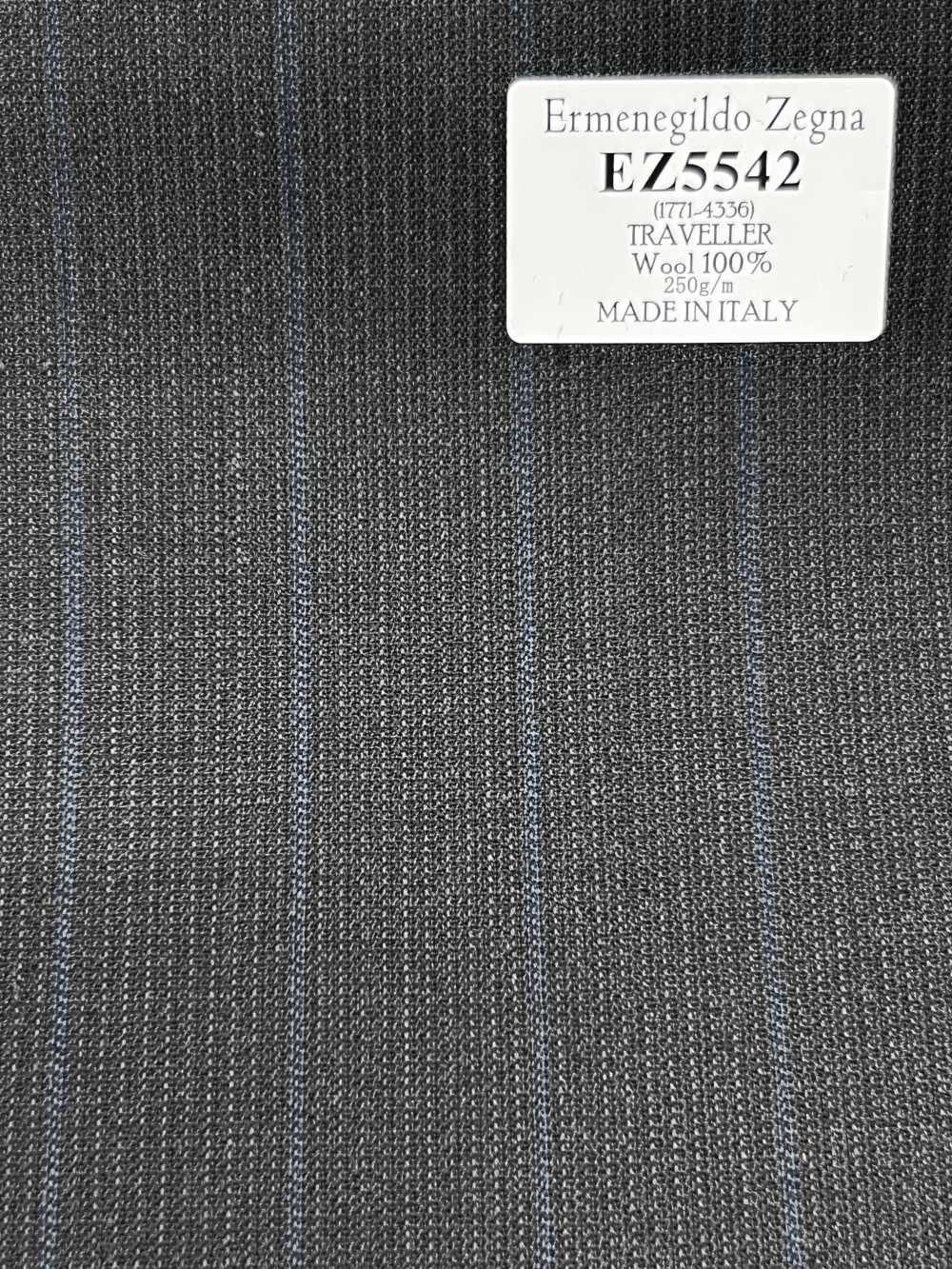 EZ5542 Ermenegildo Zegna TRAVELLER 灰色×saxe蓝 条纹[面料] 细井商事株式会社