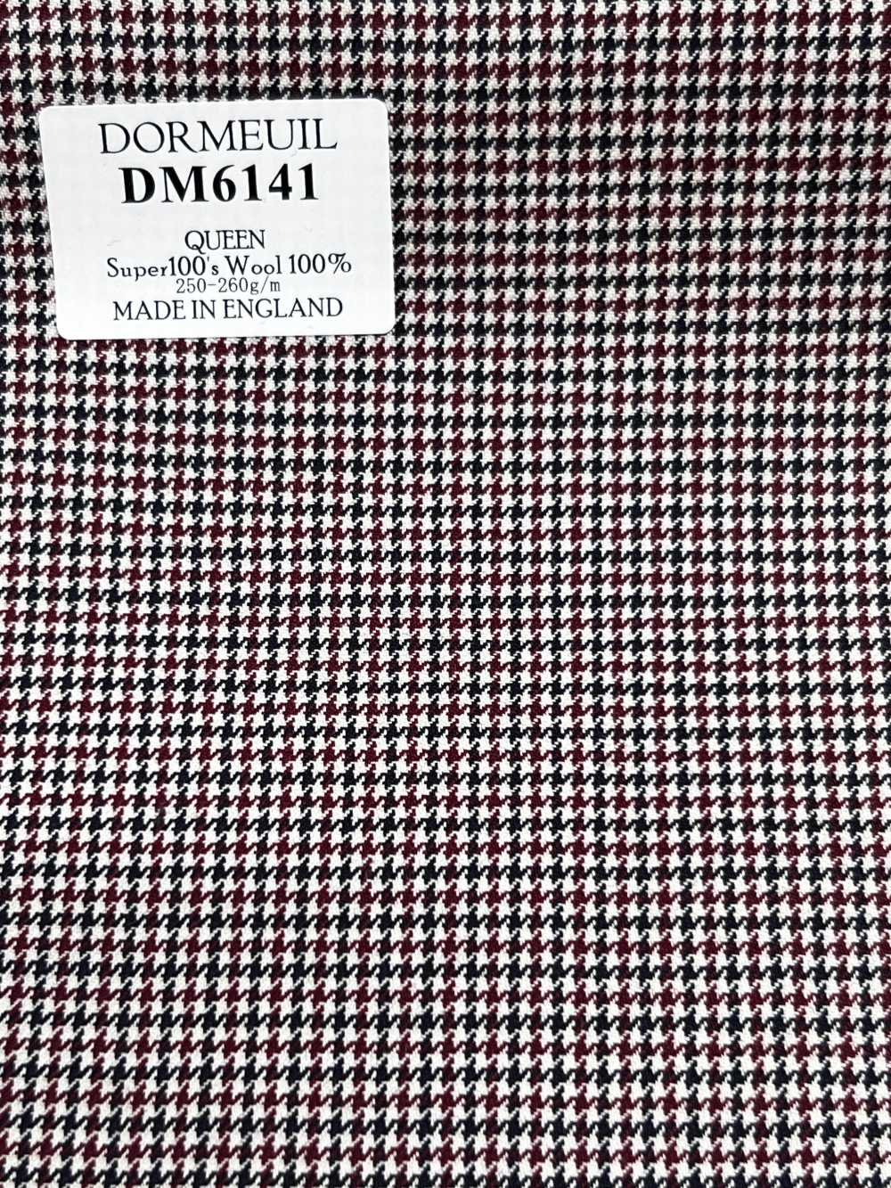 DM6141 DORMEUIL QUEEN Super100's 黑×红 千鸟格[面料] 细井商事株式会社