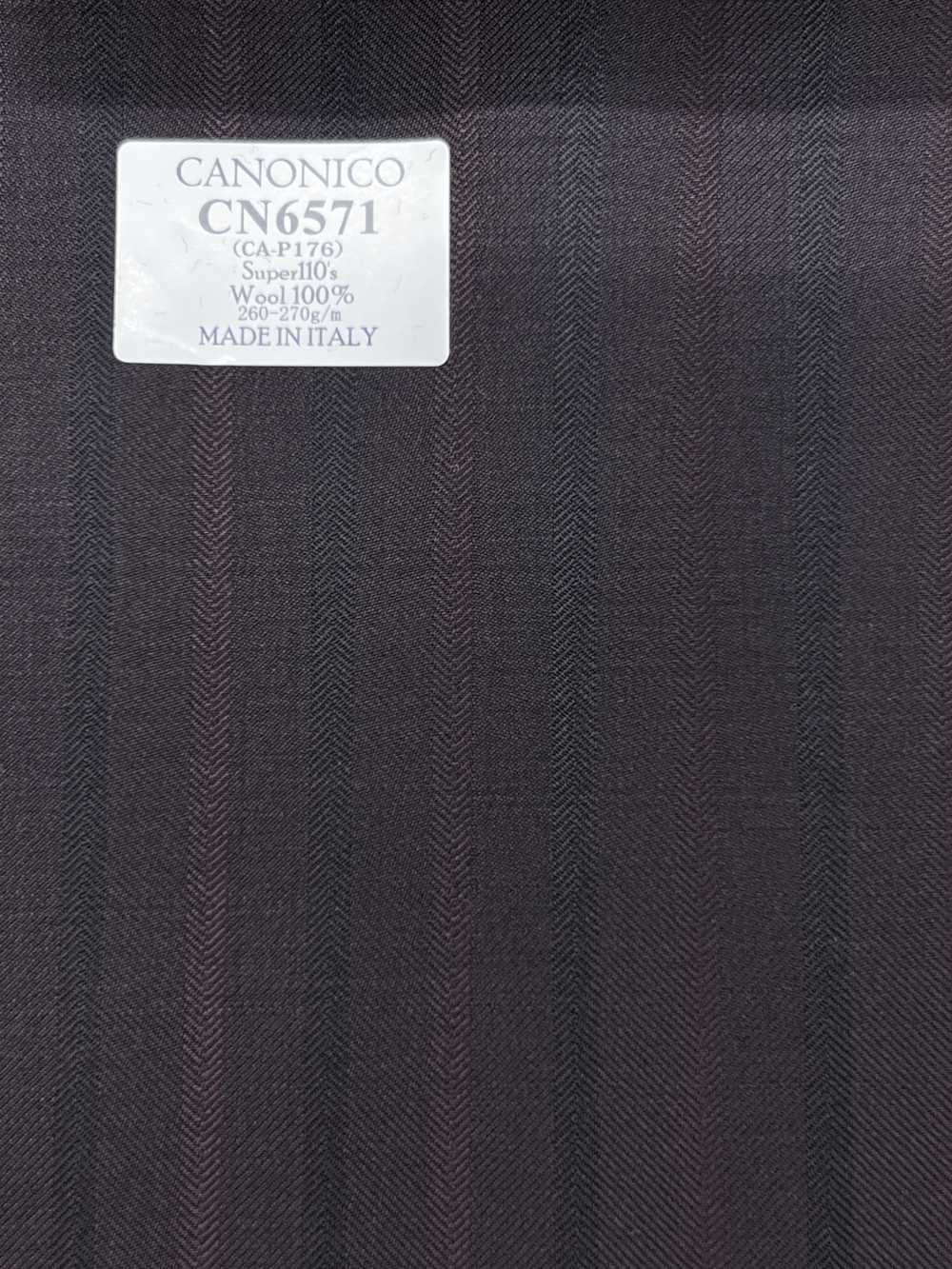 CN6571 CANONICO Super110's 酒红色 条纹[面料] 细井商事株式会社