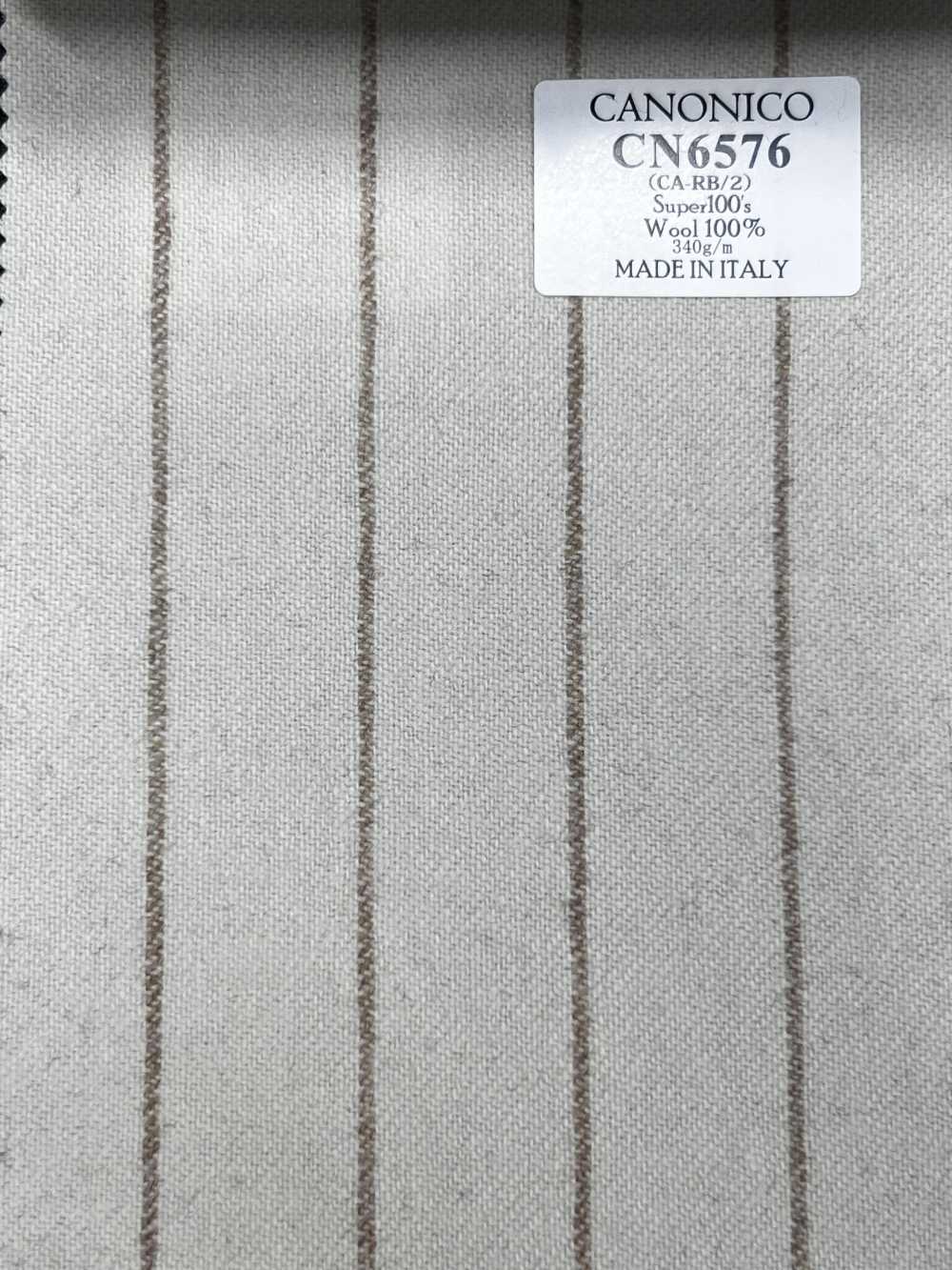 CN6576 CANONICO Super110's 象牙白×米色 条纹[面料] 细井商事株式会社