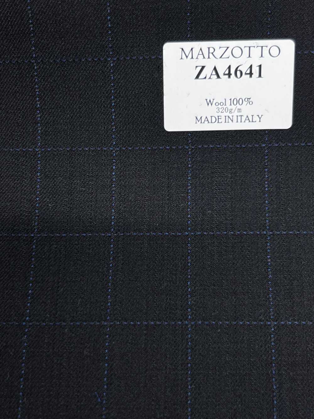 ZA4641 MARZOTTO Super110's 黑×蓝 刺绣格纹[面料] 细井商事株式会社