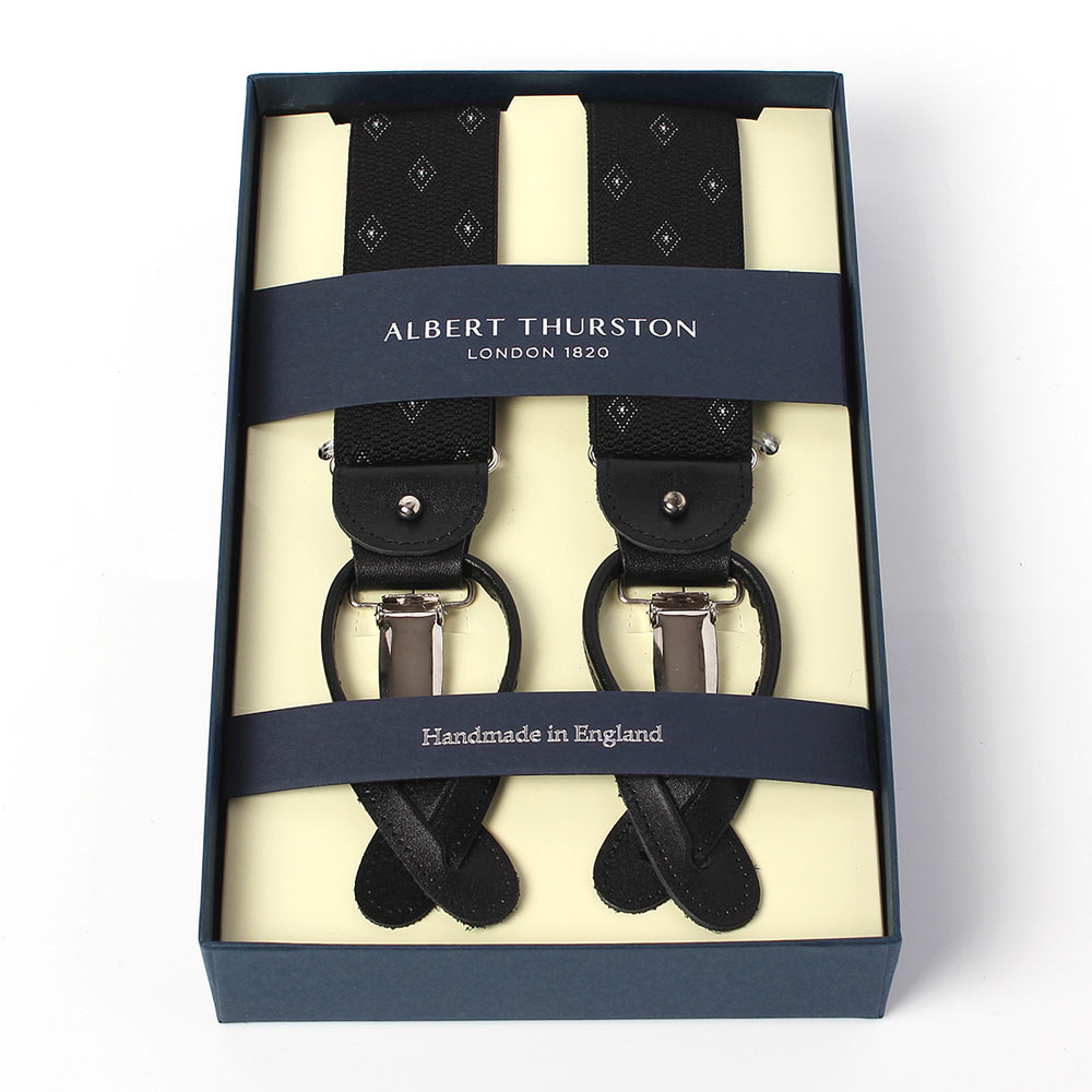 AT-14 Albert Thurston 吊带 菱形图案 35MM 黑色[正装配饰] ALBERT THURSTON