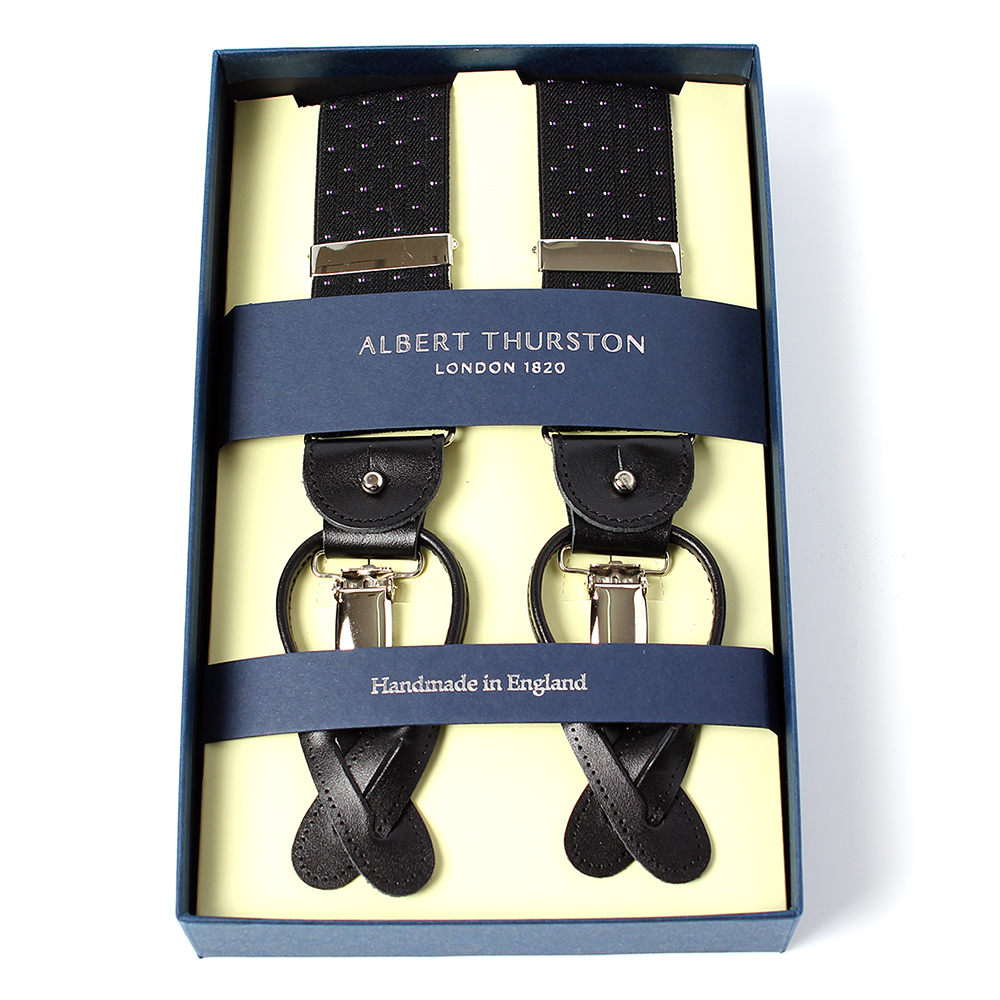 AT-2313-BK Albert Thurston吊带针圆点图案 35MM 黑色[正装配饰] ALBERT THURSTON