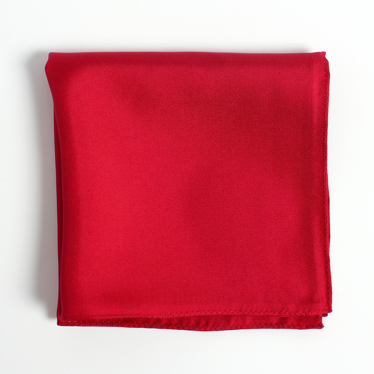 CF-1107 日本斜纹16 momme 真丝 方巾 Red[正装配饰] 山本（EXCY）