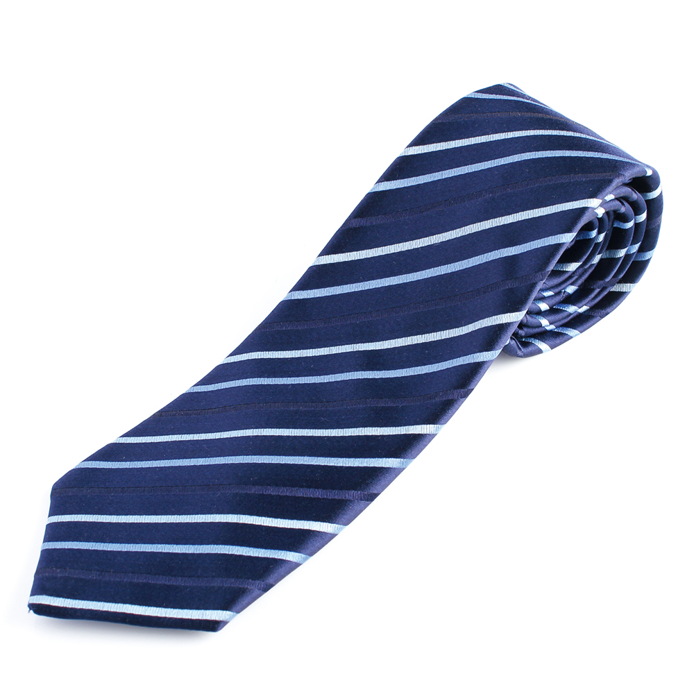 HVN-01 使用 VANNERS面料手工制作的领带条纹图案海军蓝[正装配饰] 山本（EXCY）