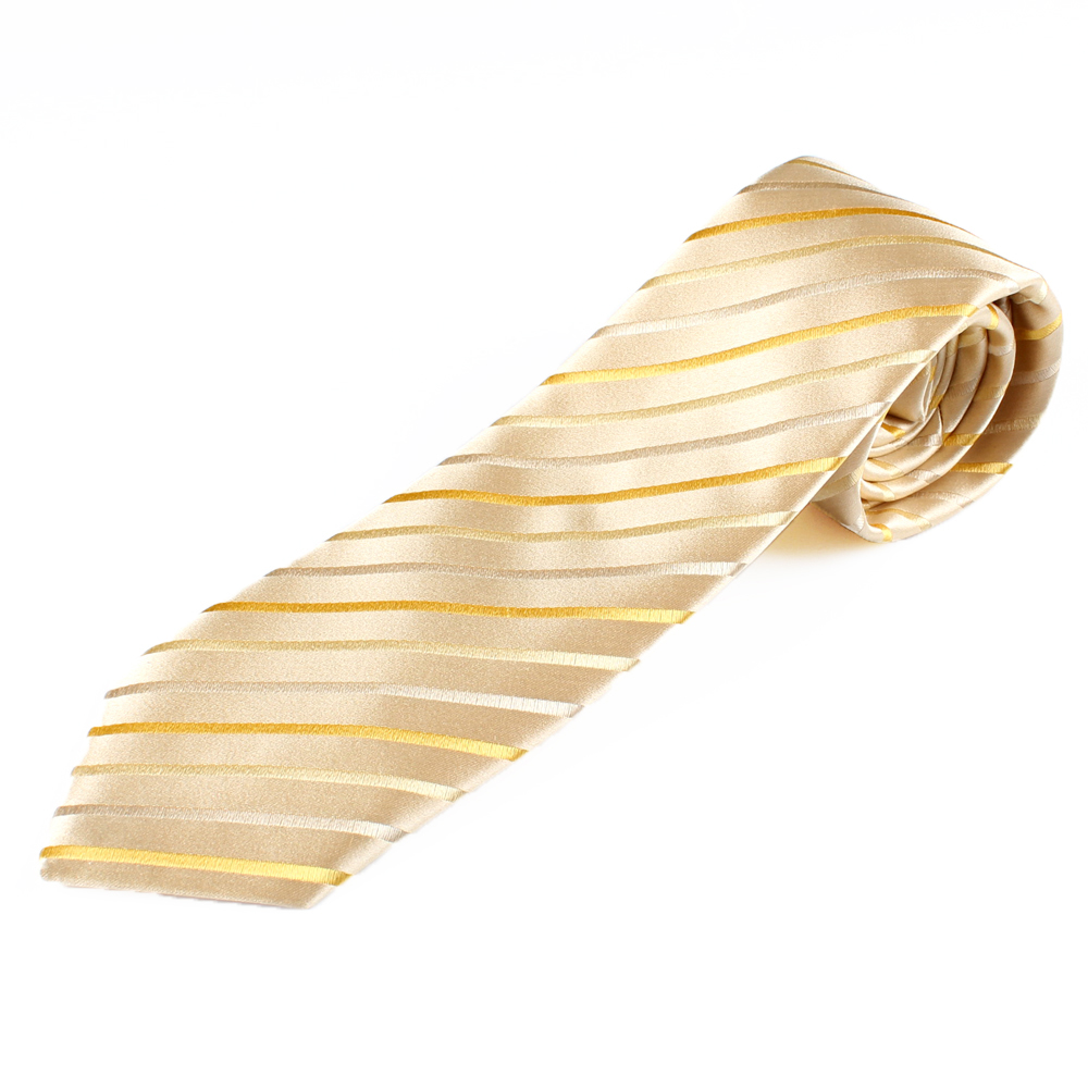 HVN-07 使用 VANNERS面料手工制作的领带条纹图案金色[正装配饰] 山本（EXCY）