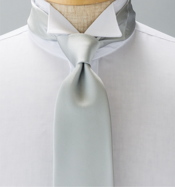 NE-30 日本正装领带缎纹银[正装配饰] 山本（EXCY）