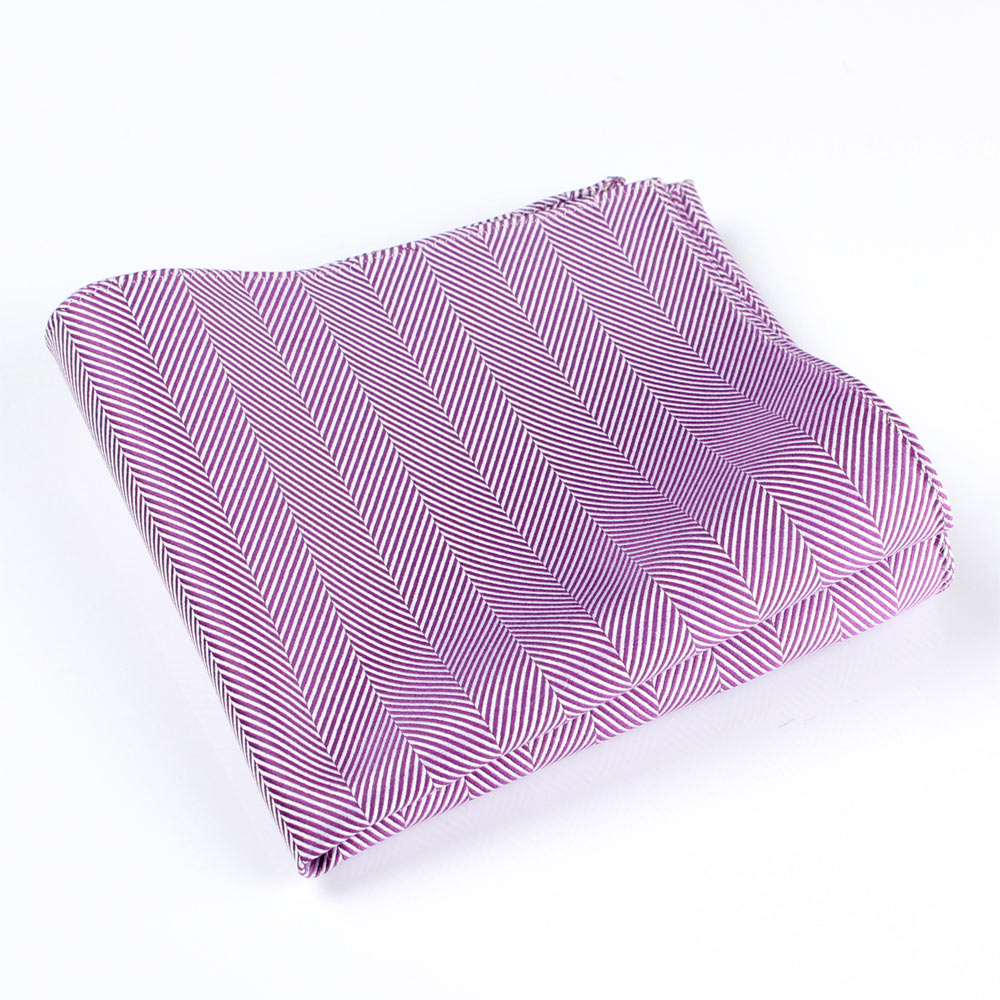 RCF-8007-20 人字纹紫色方巾与英国制造的人字纹面料[正装配饰] 山本（EXCY）
