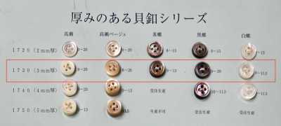 1730 表面四孔 带边 贝壳纽扣 3mm厚