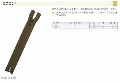 4EFC 内织® 拉链 4尺寸闭尾