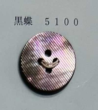 5100 四孔 无边 黑蝶贝贝壳纽扣