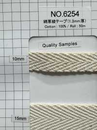 6254 棉厚斜纹带（1.3 毫米厚）[缎带/丝带带绳子] 丸进（丸进） 更多图片