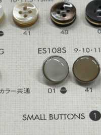 ES108S 优雅的仿贝壳聚酯纤维纽扣，适用于衬衫和衬衫 Osaka Plastic Industries（DAIYA BUTTON） 更多图片