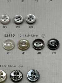 ES110 DAIYA BUTTONS 2孔装饰边框仿贝壳风格聚酯纤维纽扣 Osaka Plastic Industries（DAIYA BUTTON） 更多图片