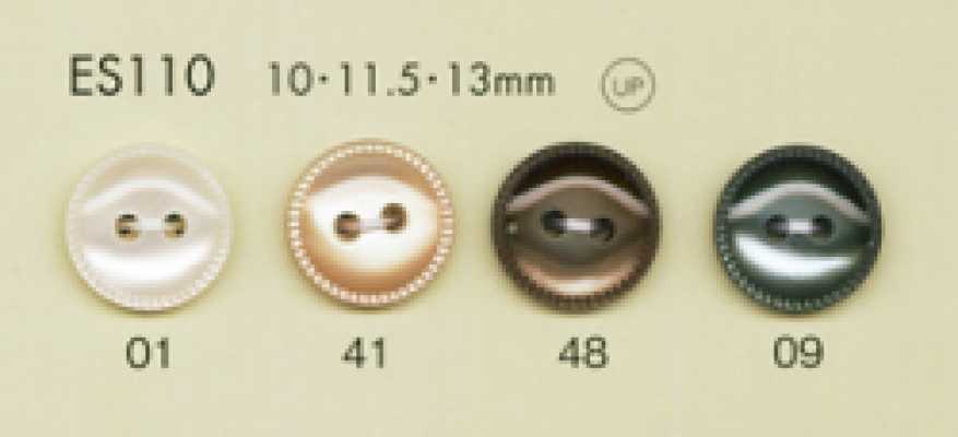 ES110 DAIYA BUTTONS 2孔装饰边缘 仿贝壳聚酯纤维纽扣