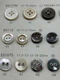 ES112 DAIYA BUTTONS 2纽扣金边聚酯纤维仿贝壳 Osaka Plastic Industries（DAIYA BUTTON） 更多图片