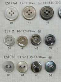 ES112 DAIYA BUTTONS 2纽扣金边聚酯纤维仿贝壳 Osaka Plastic Industries（DAIYA BUTTON） 更多图片
