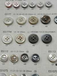 ES177M DAIYA BUTTONS 哑光仿贝壳贝壳聚酯纤维纽扣 Osaka Plastic Industries（DAIYA BUTTON） 更多图片