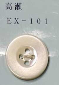 EX101 4孔，带边贝壳贝壳纽扣 友井 更多图片
