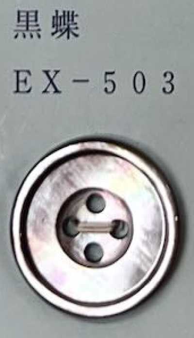 EX503 四孔 带边 黑蝶贝壳纽扣