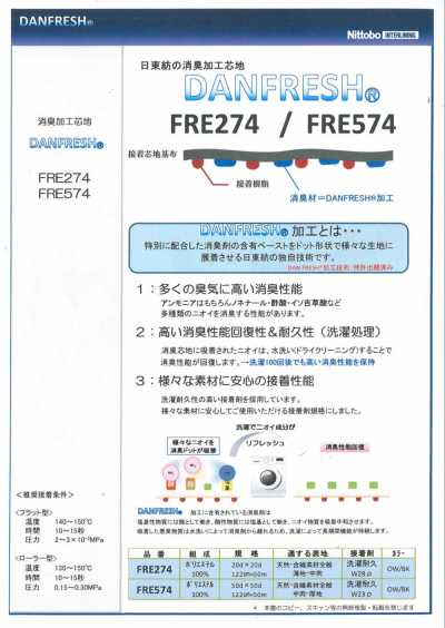 FRE274 【日东纺】除臭加工衬布 DANFRESH 适用于薄料～中厚料