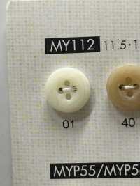 MY112 简单优雅的 4 孔聚酯纤维纽扣，适用于衬衫和衬衫 Osaka Plastic Industries（DAIYA BUTTON） 更多图片