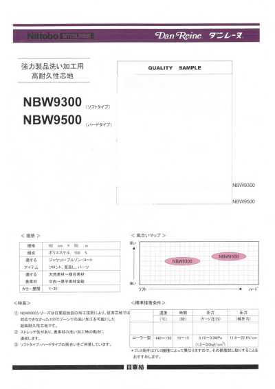 NBW9500 用于强力成衣水洗加工的高耐久性衬布 硬型
