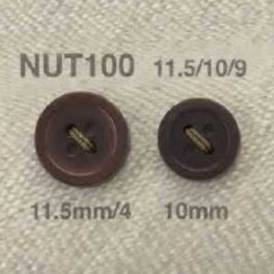 NUT100 象牙果制 四孔纽扣