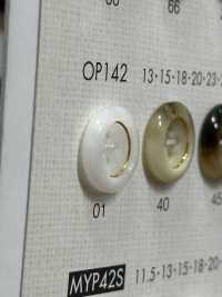 OP142 优雅水牛风格 4 孔聚酯纤维纽扣 Osaka Plastic Industries（DAIYA BUTTON） 更多图片