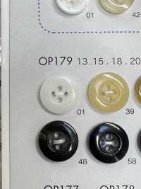 OP179 聚酯纤维树脂四孔纽扣 Osaka Plastic Industries（DAIYA BUTTON） 更多图片