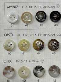 OP70 优雅的玳瑁风格 4 孔聚酯纤维纽扣 Osaka Plastic Industries（DAIYA BUTTON） 更多图片