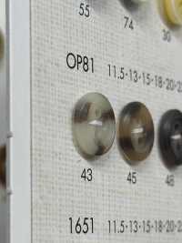OP81 彩色玳瑁色 4 孔聚酯纤维纽扣 Osaka Plastic Industries（DAIYA BUTTON） 更多图片