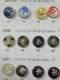 OP81 彩色玳瑁色 4 孔聚酯纤维纽扣 Osaka Plastic Industries（DAIYA BUTTON） 更多图片