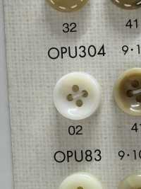OPU304 Shibukawai 4 孔聚酯纤维纽扣，适用于衬衫和衬衫 Osaka Plastic Industries（DAIYA BUTTON） 更多图片