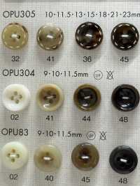 OPU304 Shibukawai 4 孔聚酯纤维纽扣，适用于衬衫和衬衫 Osaka Plastic Industries（DAIYA BUTTON） 更多图片
