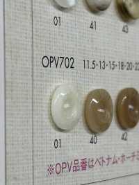 OPV702 简单优雅的 2 孔聚酯纤维纽扣，适用于衬衫和衬衫 Osaka Plastic Industries（DAIYA BUTTON） 更多图片