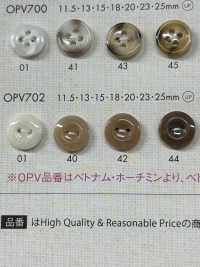 OPV702 简单优雅的 2 孔聚酯纤维纽扣，适用于衬衫和衬衫 Osaka Plastic Industries（DAIYA BUTTON） 更多图片