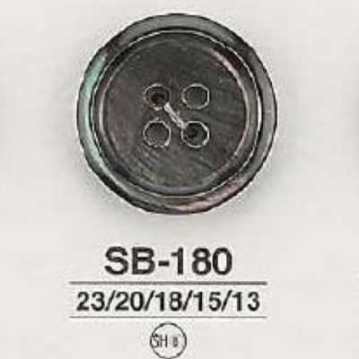 SB180 黑蝶贝制 四孔纽扣