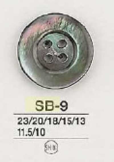 SB9 黑蝶贝制 四孔纽扣