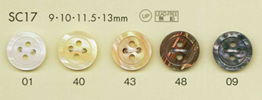 SC17 DAIYA BUTTONS 耐冲击HYPER DURABLE""系列 仿贝壳聚酯纤维纽扣""
