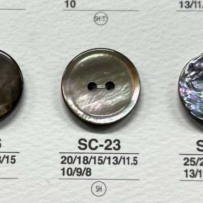 SC23 天然材料 贝壳制 表面双孔 有光泽纽扣