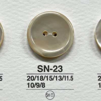 SN23 天然材料 高濑贝制 2孔有光泽纽扣