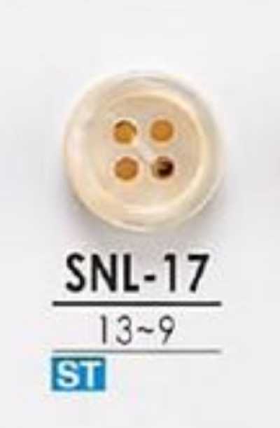 SNL17 高濑贝制 正面四孔纽扣 无色