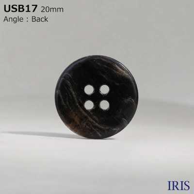 USB17 天然材质，染黑黑蝶贝，正面 4 孔，光面纽扣 爱丽丝纽扣 更多图片