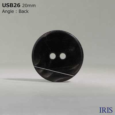 USB26 天然材质，染黑黑蝶贝，正面 2 个孔，光面纽扣 爱丽丝纽扣 更多图片